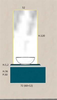 IOT  SIDE SPECCHIO L52 H120 RETRO ILLUMINATO 3 LATI LED