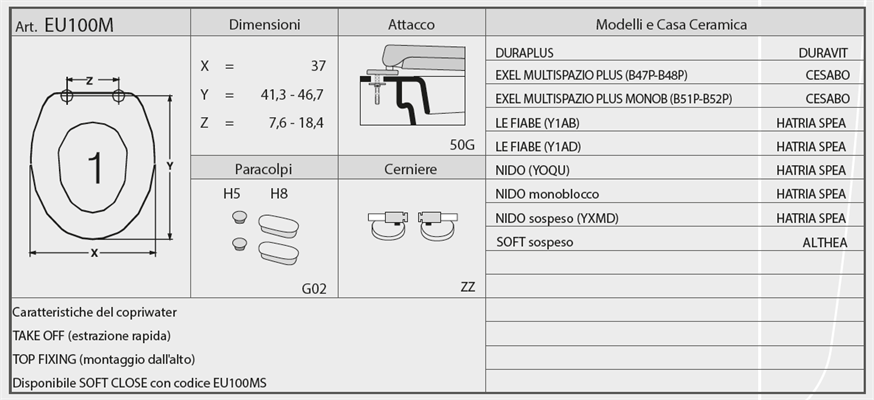 EU100M  SEDILE T/IND.(WEB FLAMINIA)(CESABO EXEL)(SOFT ALTHEA)