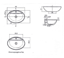 ARCOM LAVABO SOFTLY 60 CON FORO RUBINETTO L60 P43 H17