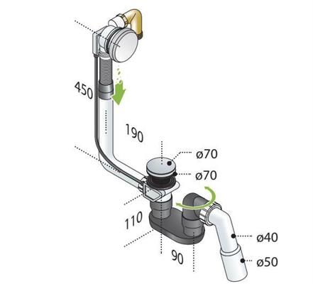 OMP COLONNA VASCA CON EROGAZIONE  11/2 X 40/50