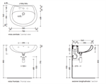 METRO LAVABO 70X54   B.CO 3026   3026