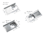 LAVELLO INOX 80X50 SGOCC.DX VASCA SX