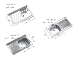 LAVELLO INOX 90X50 SGOCCIOLATOIO SX VASCA DX