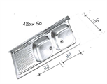 LAVEL.INOX120X50 2V SGOCCIOLATOIO SX VASCHE DX