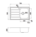 LAVELLO ACCIAIO INOX INCASSO 1V 86X50 VASCA SIX MASTER SCHOCK