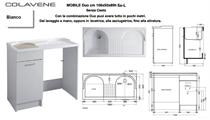 COLA DUO LAVAPANNI VASCA A SX 106X60 PORTA LAVATR.S/CESTO BCO L106 P60