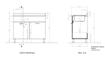 SOTTOLAVELLO  100X50 BCO INOX    PIEGH.