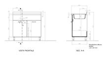 SOTTOLAVELLO   90X50 BCO INOX.    PIEGH.