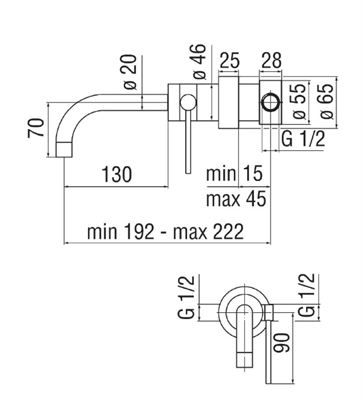 NOB.PLUS SET PARTE ESTERNA LAVABO INCASSO A PARETE